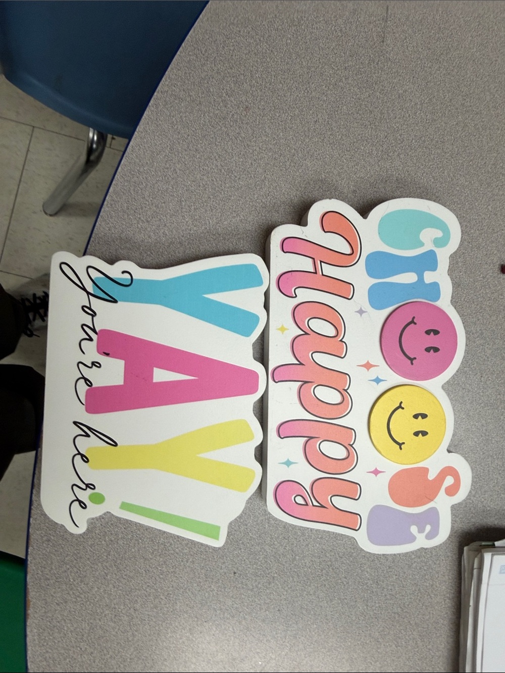 Happy Classroom Signs - Colorful 'Happy' and 'YAY' Cutouts from hobby lobby